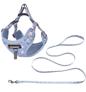 Текстильный поводок и шлейка для кошек с дизайнерским принтом White Spots on Red (Red Dingo) – Шлейки и прогулочные поводки для кошек – Red Dingo – Valgekihv