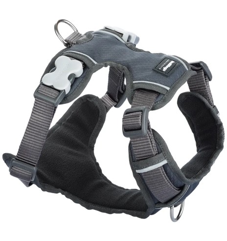 Шлейка с мягкой подкладкой для собак Padded Harness Grey (Red Dingo)