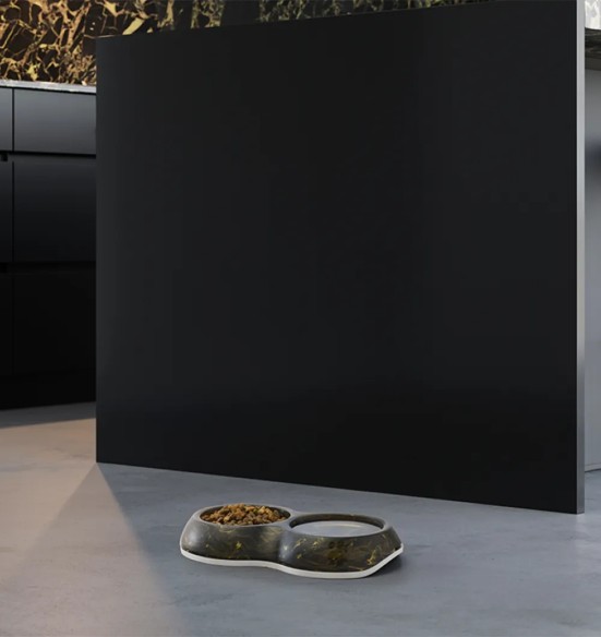 Kaheosaline kauss Delice Marble, must-kuldne marmor (Savic)