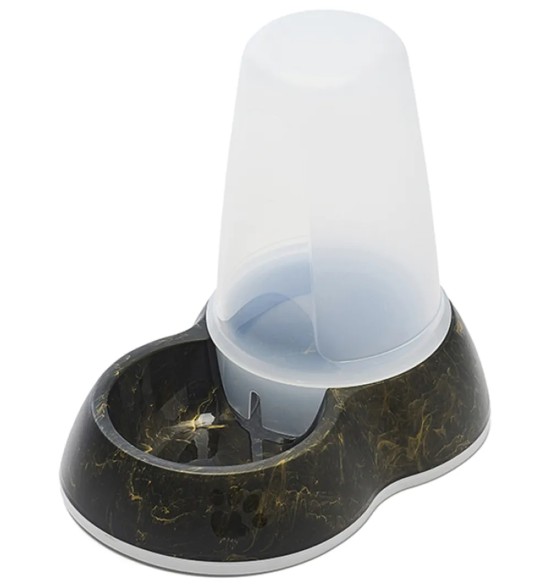 Jooginõu-dosaator kassile ja koerale, must-kuldne marmormuster Loop Water Store Marble (Savic)