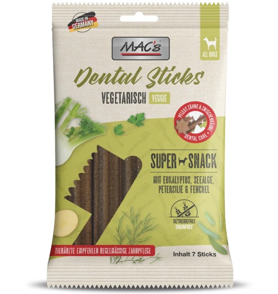 MAC’s Dental Sticks Veggie для собак, вегетарианские жевательные палочки для чистки зубов