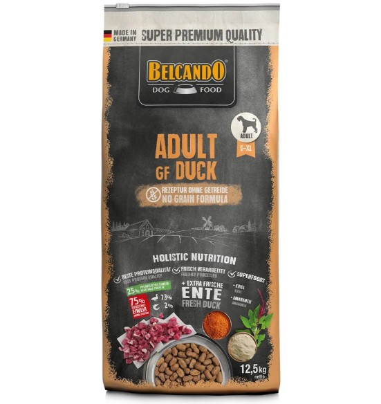 BELCANDO teraviljavaba kuivtoit koerale, pardilihaga (ADULT GF DUCK)