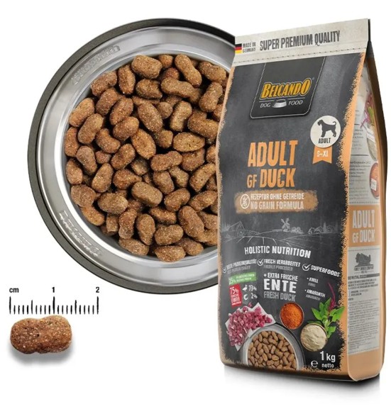 BELCANDO teraviljavaba kuivtoit koerale, pardilihaga (ADULT GF DUCK)