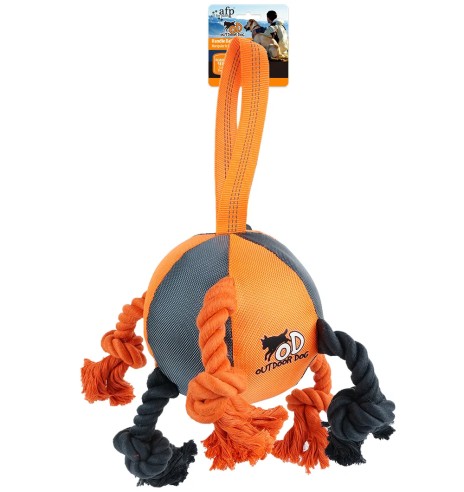 Pall käepideme ja köitega Handle Ball with Ropes (AFP - Outdoor Dog)