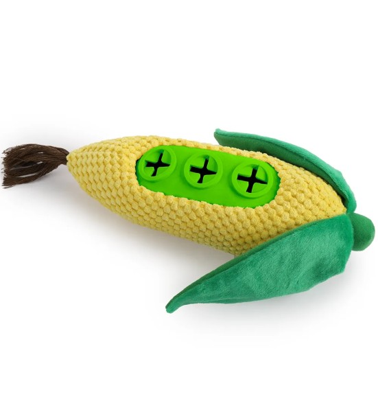 Maiustega täidetav koera mänguasi Corn Treat Dispenser (AFP - Treats In ‘V’ Hiders)