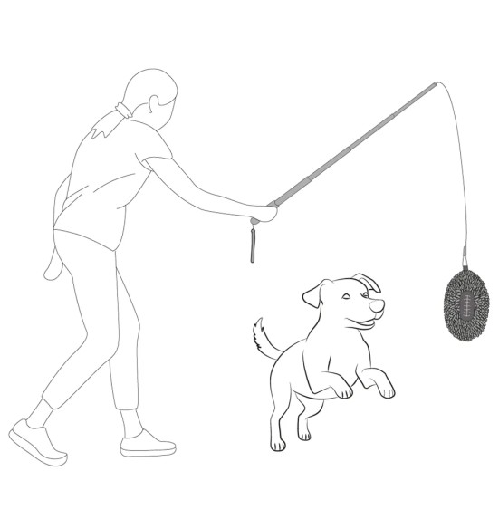 Игрушка-приманка для собак с телескопической рукояткой Dog Flirt Pole (AFP - Wag! Play)