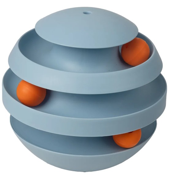 Ringlevate pallidega mänguasi kassile Fun Plus Roly-Poly (Pawise)