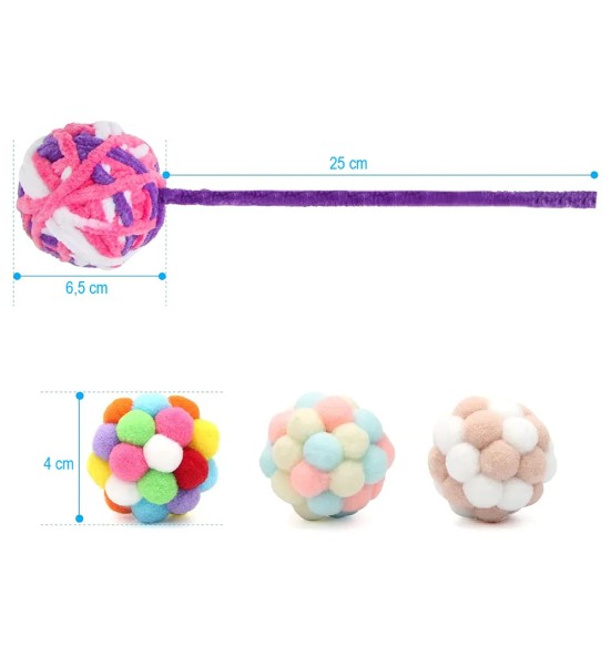 Kassi mänguasi, kaks kõrisevat palli Color Balls (Pawise)