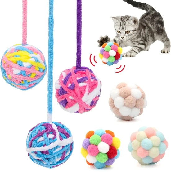 Kassi mänguasi, kaks kõrisevat palli Color Balls (Pawise)