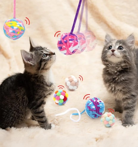 Kassi mänguasi, kaks kõrisevat palli Color...