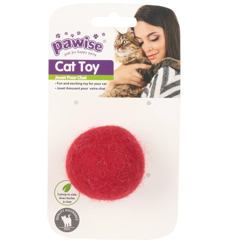 Kassi mänguasi, villane kellukesega pall Wool...