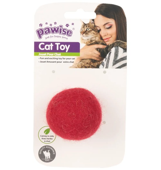 Kassi mänguasi, villane kellukesega pall Wool Ball with Bell Inside (Pawise)