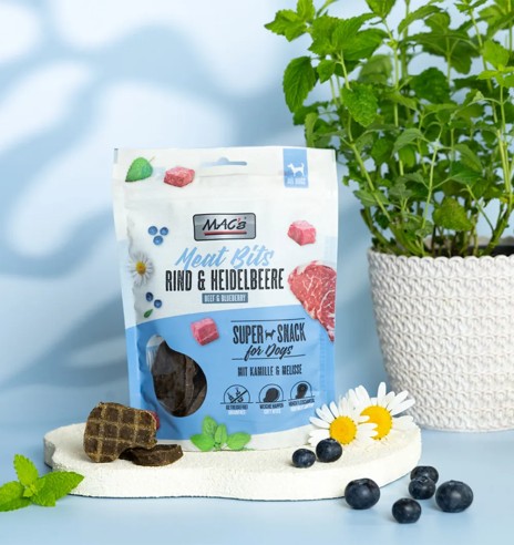 Лакомство для собак с говядиной и черникой,...