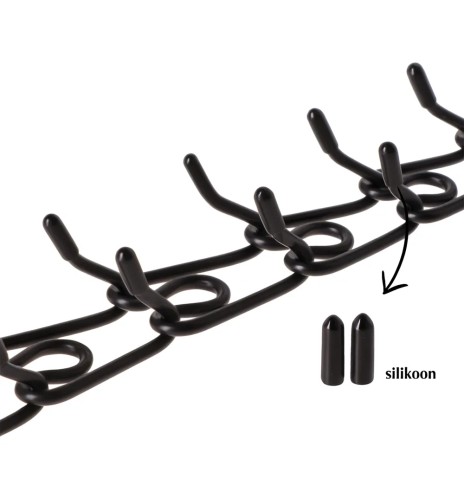 Ogakaelarihm silikoonist otsakatetega, must...