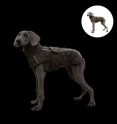 Куртка стеганая, зимняя для собак, зелёная...