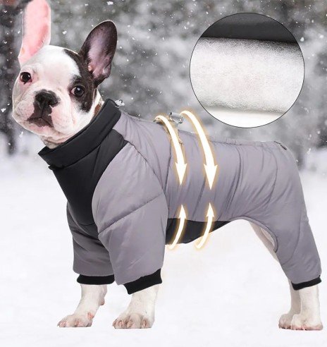 Куртка зимняя для собак с короткой шлейкой,...