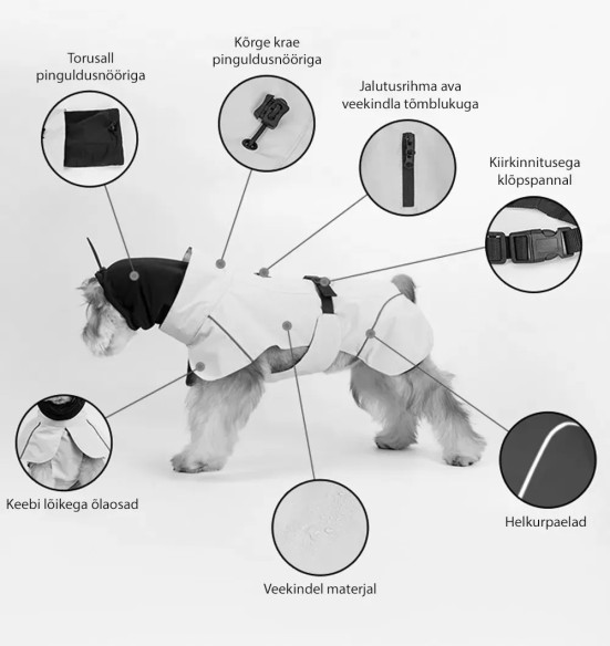 Koera vihmajope torusalliga, must (VPETBR-R53)