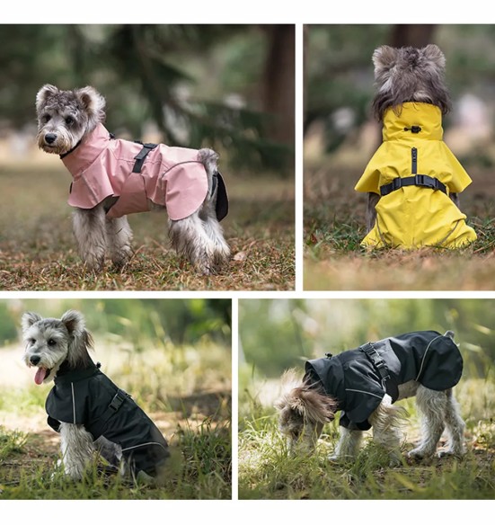 Дождевик для собаки с шарфом-трубой, желтый (VPETBR-R53)