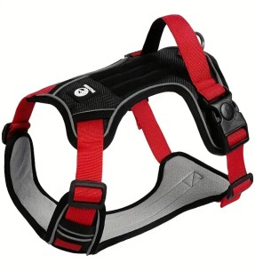 Шлейка для собак с мягкой подкладкой, серая с белыми буквами Grey Letters (Dogness Elegant Printing) – Шлейки на подкладке – Dogness – Valgekihv