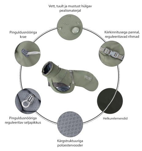 Koera talvejope, roheline (VPETBR-D117)