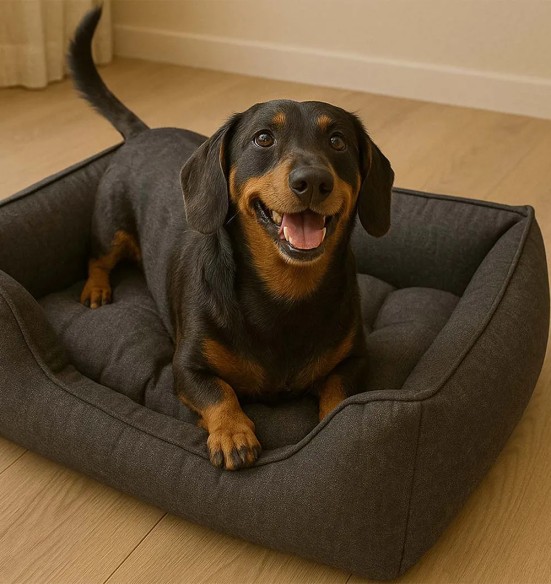 Koera pesa eemaldatava pehme padjaga, tumehall, Duratex (Duvoplus)