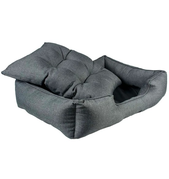 Лежанка для собак с съёмной мягкой подушкой, тёмно-серая, Duratex (Duvoplus)
