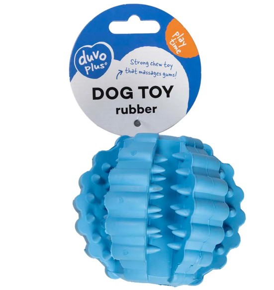 Hambaid hooldav kummist pall koerale Ø 9 cm, sinine, Griplay (Duvoplus)