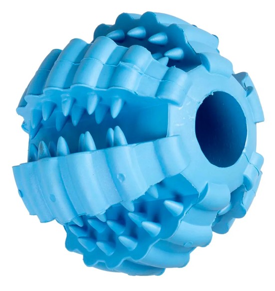 Hambaid hooldav kummist pall koerale Ø 9 cm, sinine, Griplay (Pawise)