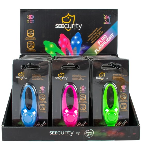 LED-tuleke rihma külge kinnitamiseks, silikoonist, Fluo Flashlight SEEcurity (Duvoplus)