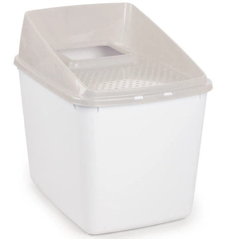 Кошачий туалет закрытый Hop-In, бежевый-белый,...