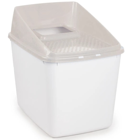 Kassi liivakast kinnine, beež-valge, No Mess (AFP - Go Fresh)