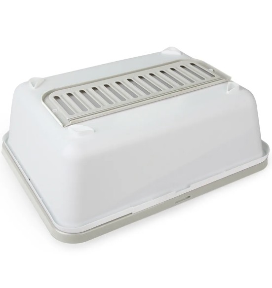 Kassi liivakast, lahtine kõrge äärisega, beež-valge (AFP - Go Fresh)