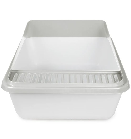 Kassi liivakast, lahtine kõrge äärisega, beež-valge (AFP - Go Fresh)