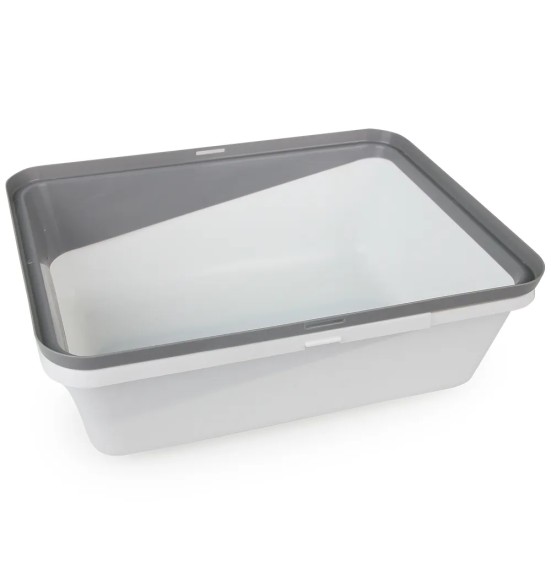 Открытый кошачий туалет со съёмным бортиком, серо-белый (AFP - Go Fresh)