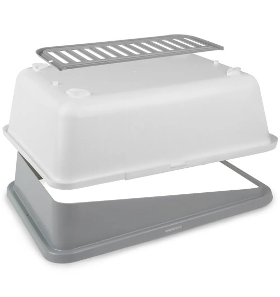 Открытый кошачий туалет со съёмным бортиком, серо-белый (AFP - Go Fresh)