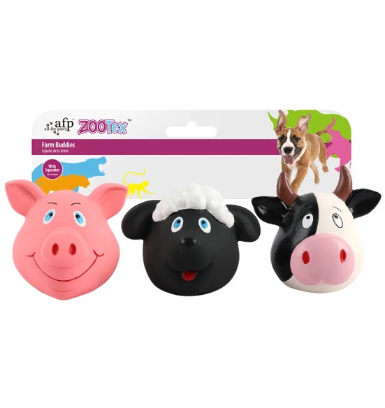 Игрушка для собак, набор латексных фермерских животных, 3 шт., Farm Buddies (AFP - ZooTex)