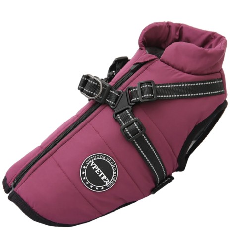 Koera talvejope külgeõmmeldud traksidega, lilla...