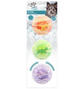 Игрушка для собак, набор резиновых мячиков 3 шт., Swirly...