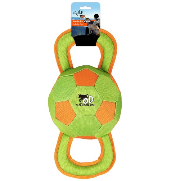 Mänguasi koerale, pall kahe sangaga, ø 15 cm, roheline, Ballistic Handle Ball (AFP - Outdoor Dog)