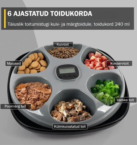 Automaatsöötja külmapatareidega, 6 toidukorda, must (AFP - Lifestyle)