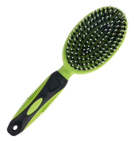 Kombineeritud piide ja harjastega grooming-hari...