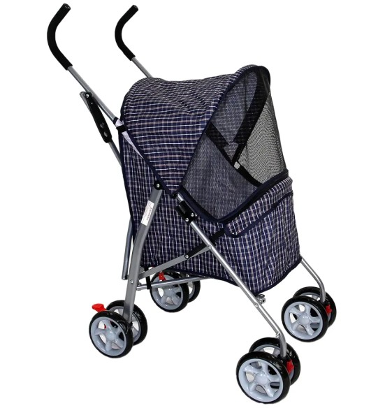 Коляска для собак 4-колёсная, клетчатая (Pawise)