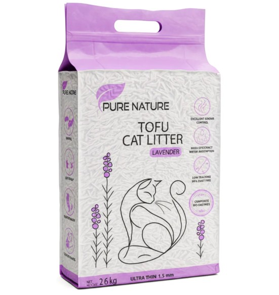 Pure Nature TOFU LAVENDER kassiliiv, erakordselt tõhus 3-etapiline lõhnakontroll ja imavus, lavendel