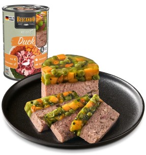 BELCANDO BASELINE teraviljavaba konserv koerale, uluki- ja pardilihaga–Konservid koertele–Belcando–Valgekihv 2