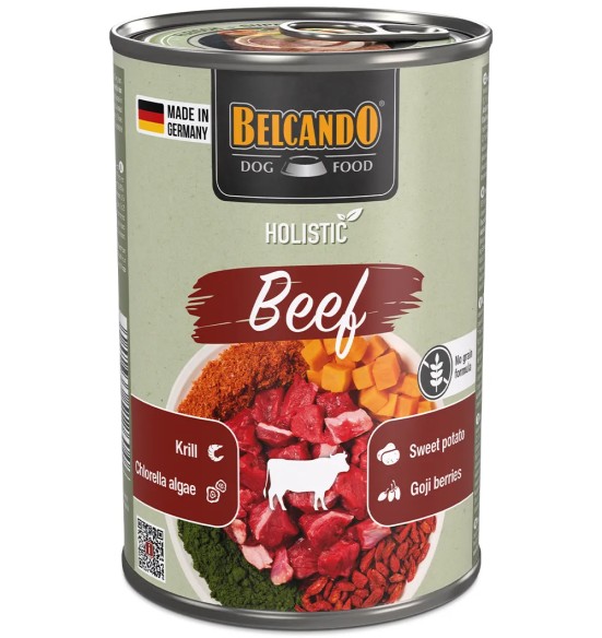 BELCANDO HOLISTIC консервы для собак с говядиной, покрытые слоем суперфудов в желе