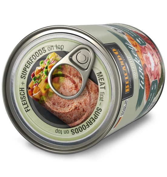 BELCANDO HOLISTIC консервы для собак с индейкой, покрытые слоем суперфудов в желе