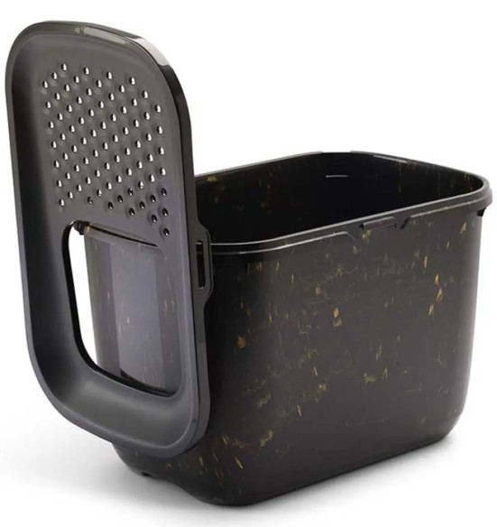 Savic HOP IN Marble туалет для кошек, чёрно-золотистый