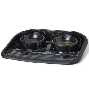 Savic Butler Marble двойная миска на подставке,...