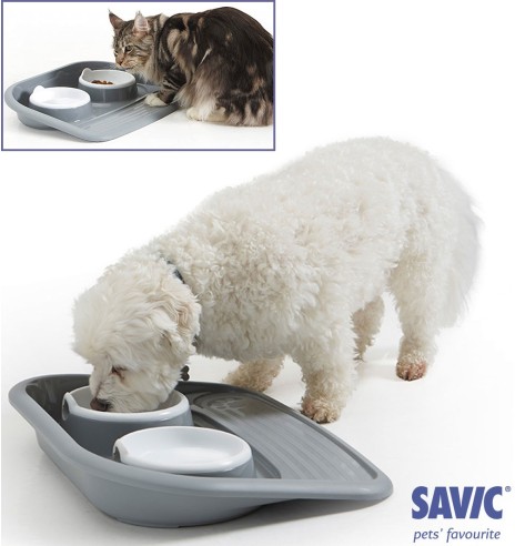 Миска двойная на подставке BUTLER, разного цвета (Savic)