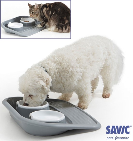 Миска двойная на подставке BUTLER, разного цвета (Savic)